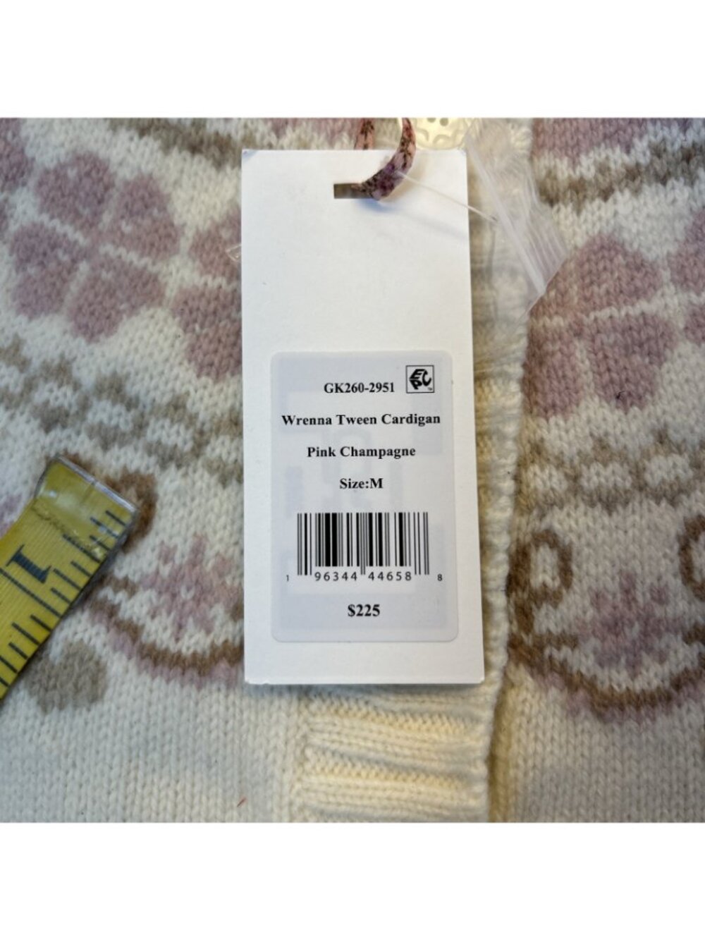 LoveShackFancy Girls Cream/Rose Cardigan Sweater 100% Wool Size M New w/Tags - Picture 11 of 11